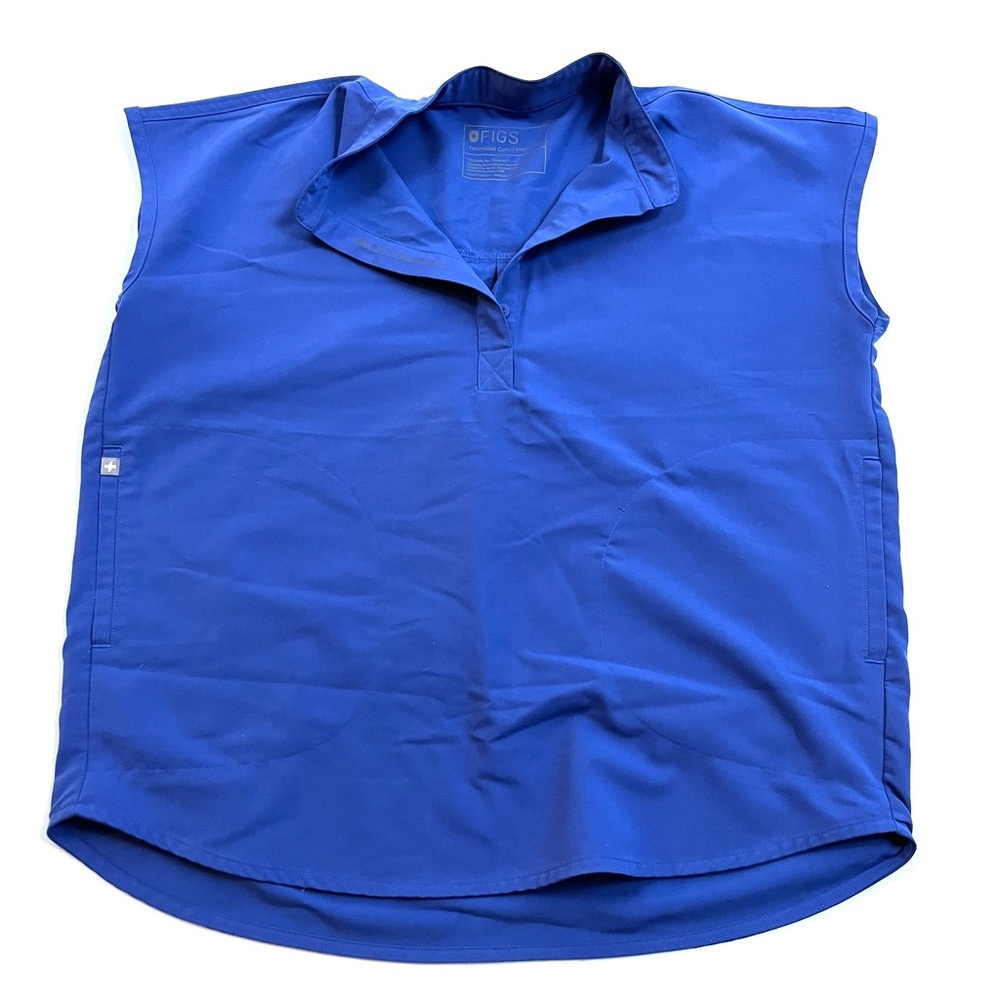 Figs Technical Collection Scrub Top Sleeveless XS Blue